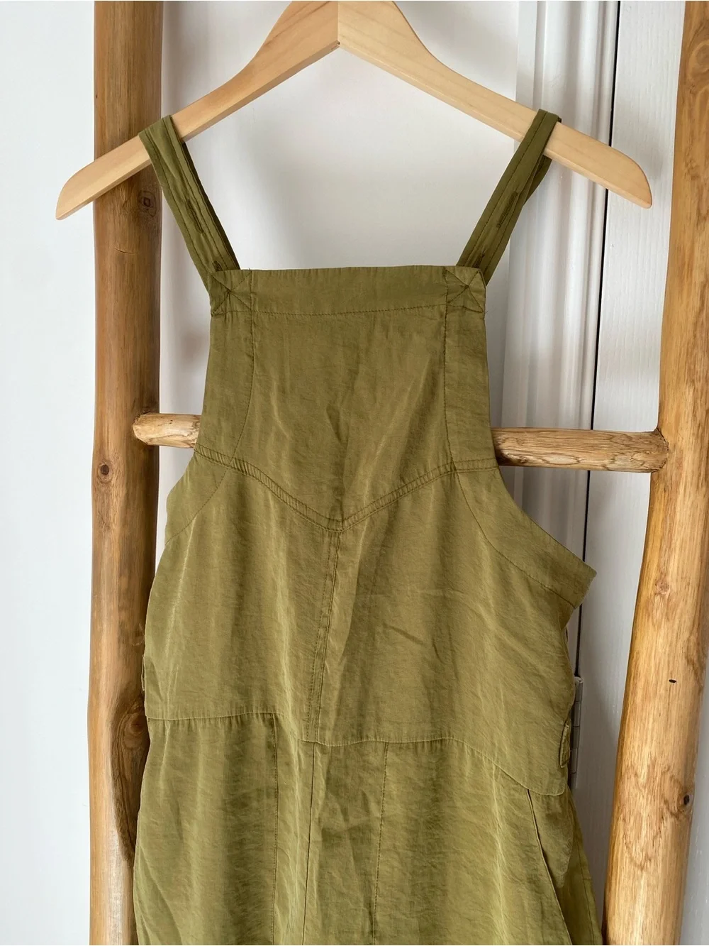 TopShop Olive Green Utility Cargo Lightweight Sleeveless Jumpsuit Sz 4 Boho